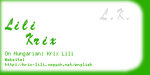 lili krix business card